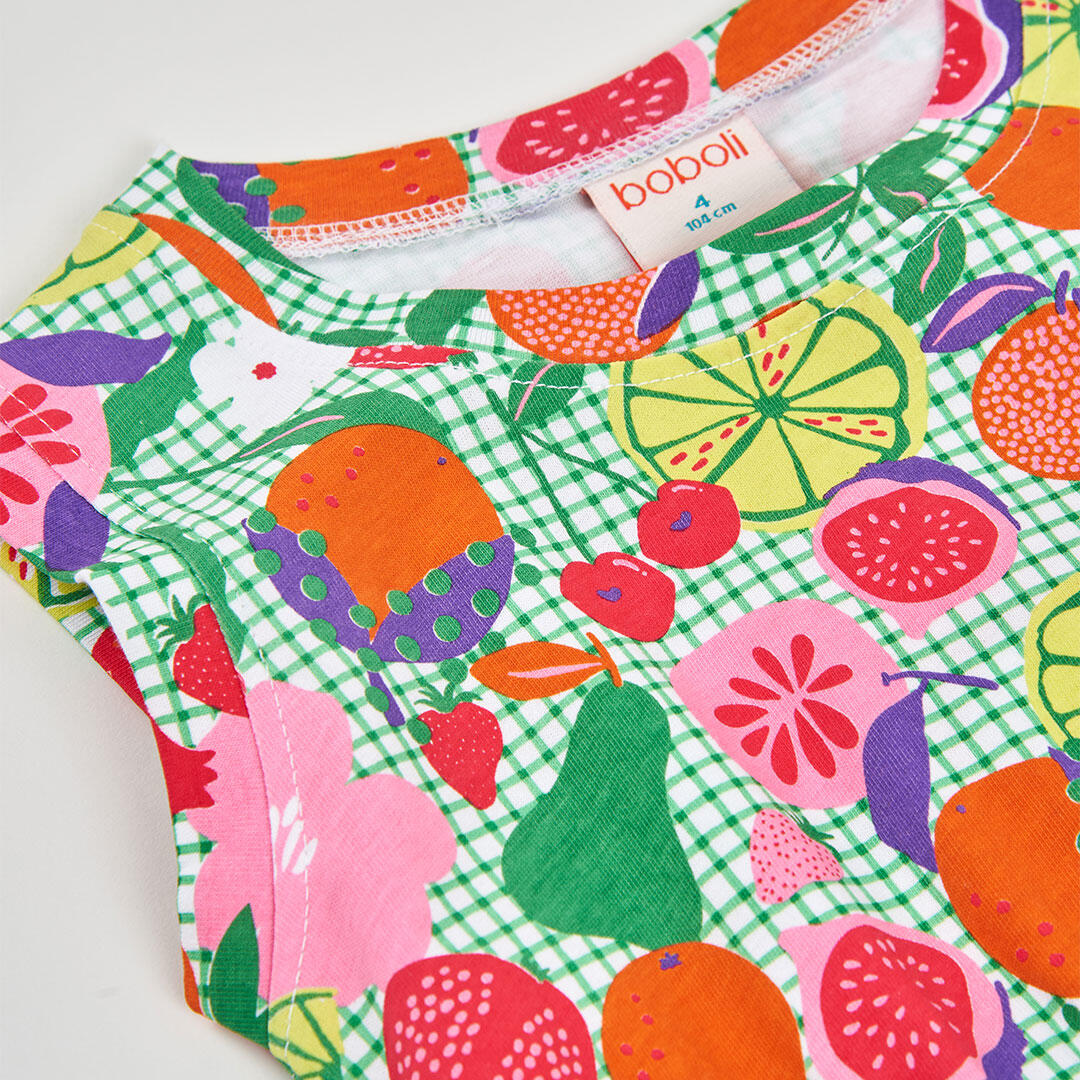 Vestido punto estampado frutas 3/4