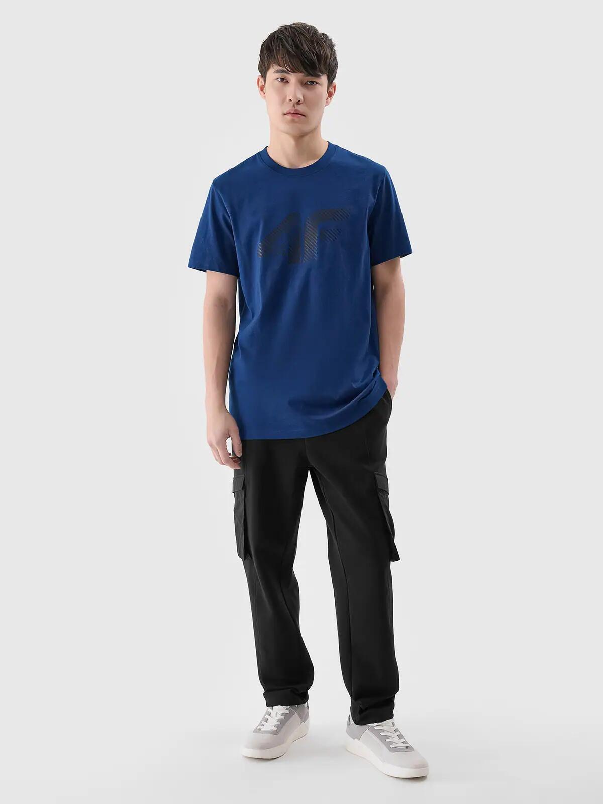 T-shirt regular z nadrukiem męski 4F 4FWMM00TTSHM2257 3/6
