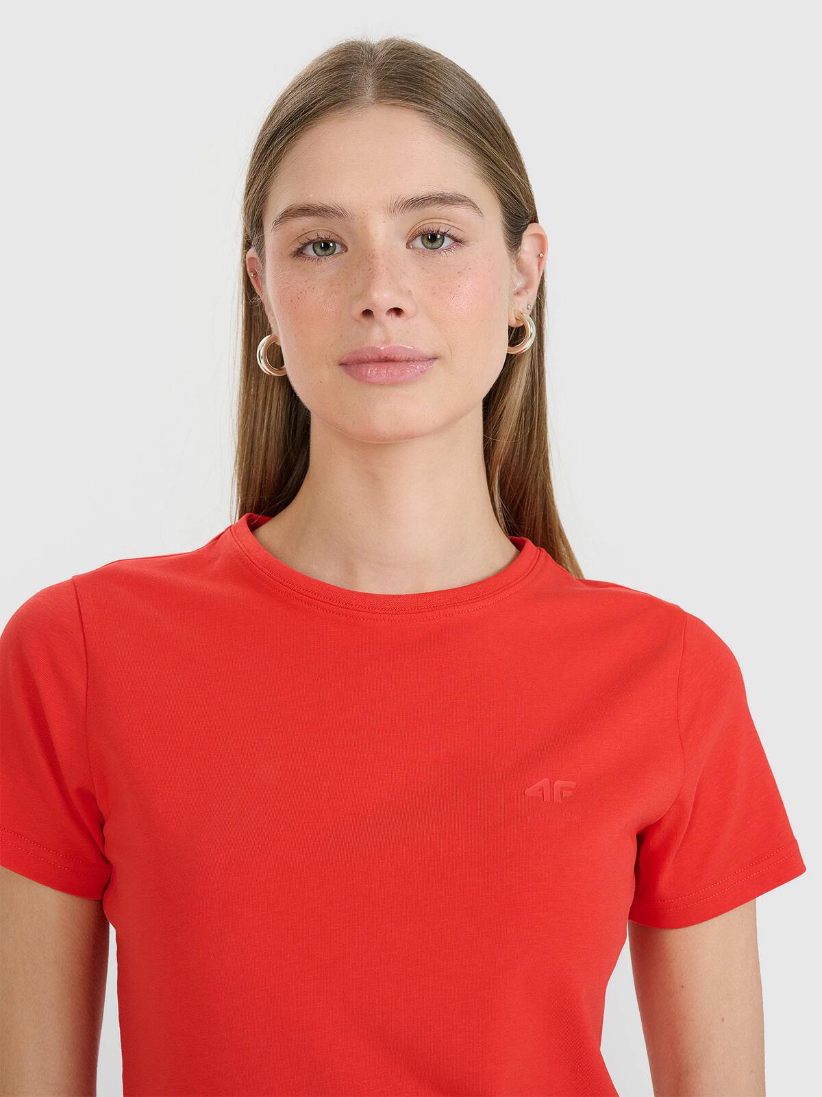 T-shirt slim gładki damski 4F 4FWMM00TTSHF2255 2/7