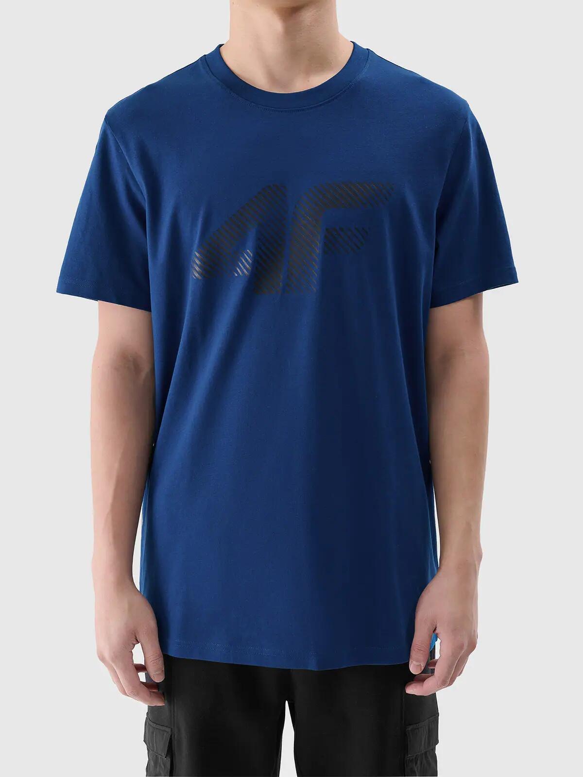 T-shirt regular z nadrukiem męski 4F 4FWMM00TTSHM2257 4/6