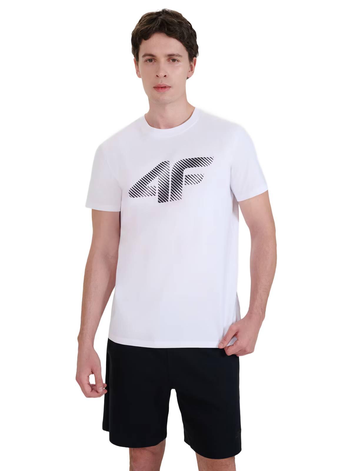 T-shirt regular z nadrukiem męski 4F 4FWMM00TTSHM2257 7/7
