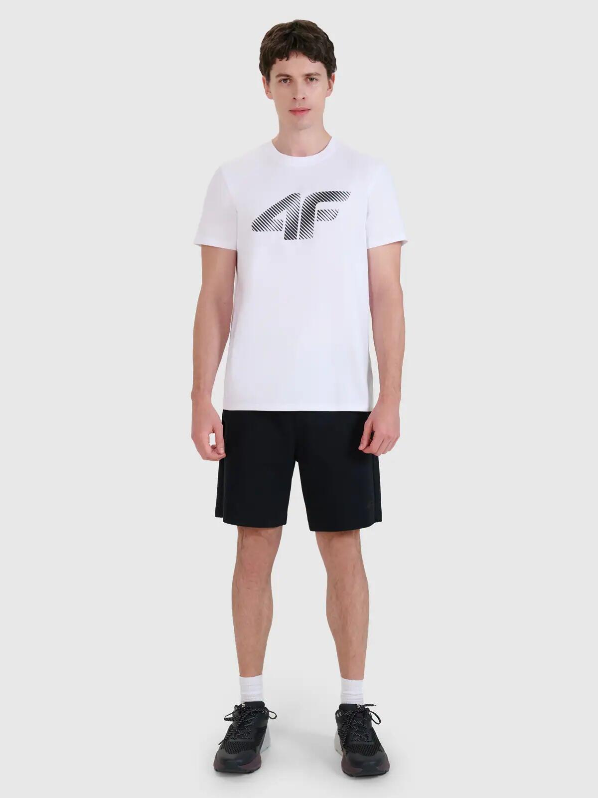 T-shirt regular z nadrukiem męski 4F 4FWMM00TTSHM2257 5/7