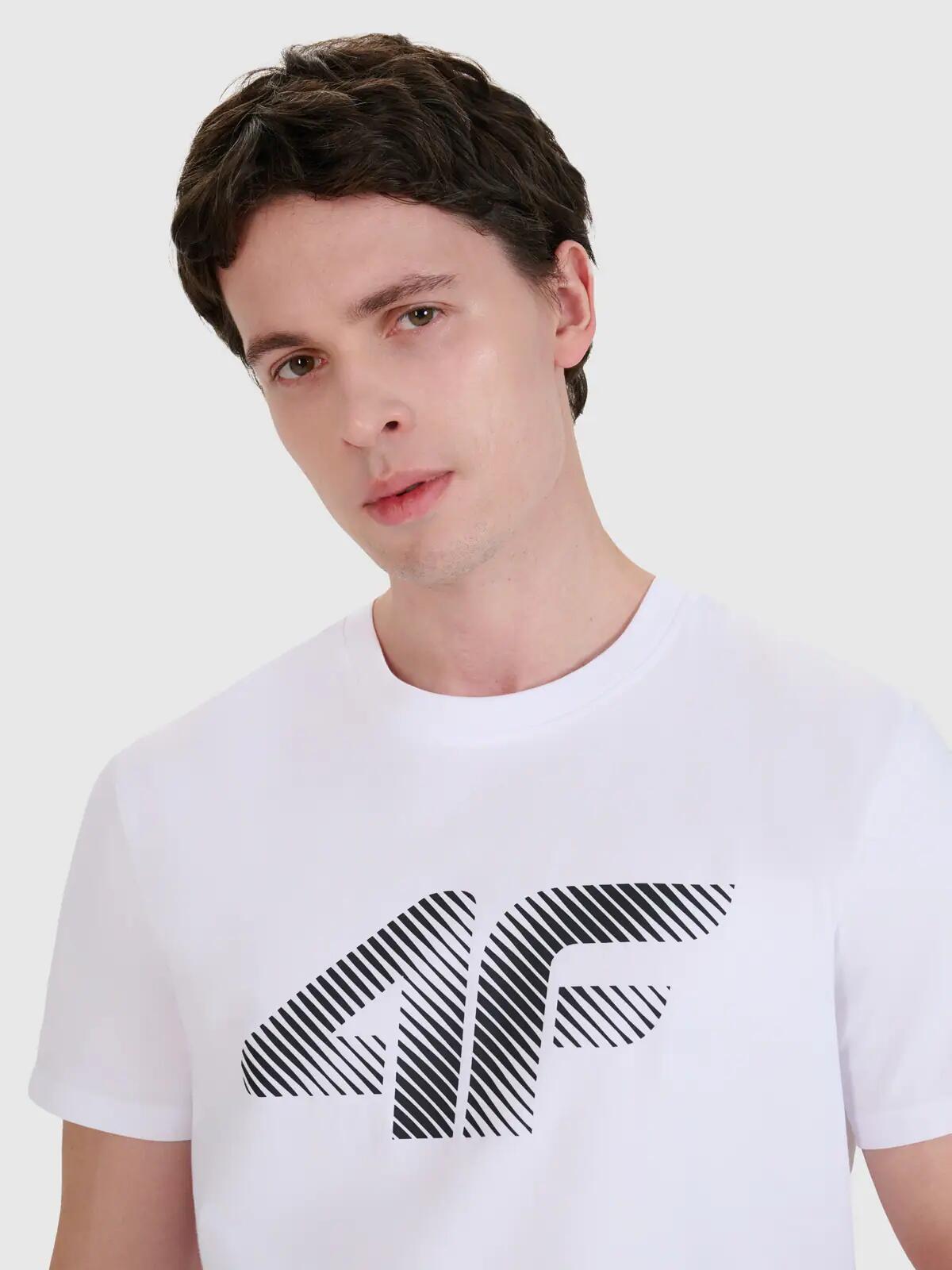 T-shirt regular z nadrukiem męski 4F 4FWMM00TTSHM2257 4/7