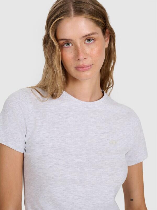 T-shirt slim gładki damski 4F 4FWMM00TTSHF2255 3/7