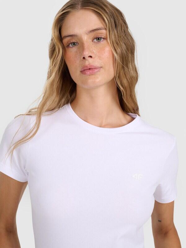 T-shirt slim gładki damski 4F 4FWMM00TTSHF2255 3/7