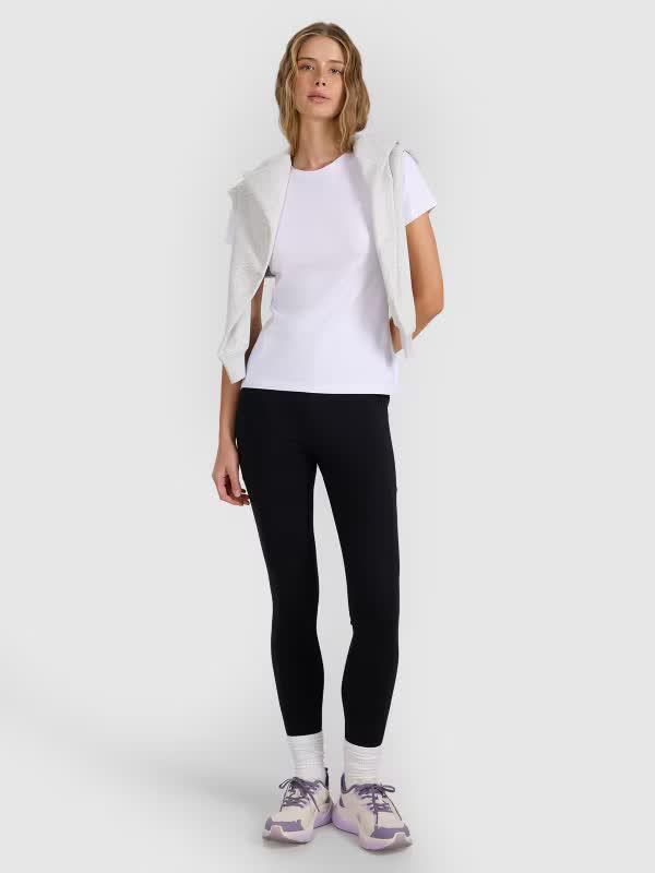 T-shirt slim gładki damski 4F 4FWMM00TTSHF2255