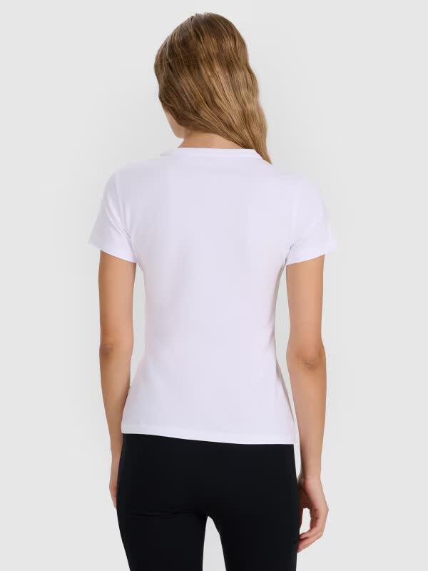 T-shirt slim gładki damski 4F 4FWMM00TTSHF2255 5/7