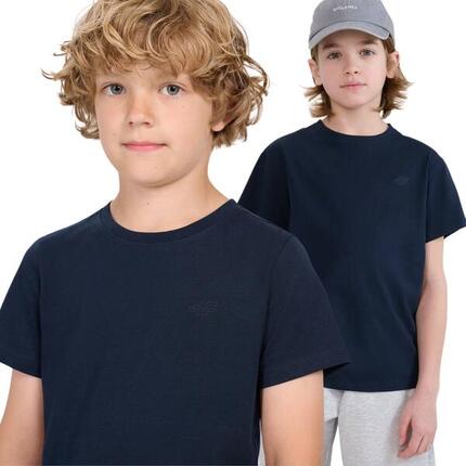 T-shirt chłopięcy bez nadruku 4F 4FJWMM00TTSHM2330