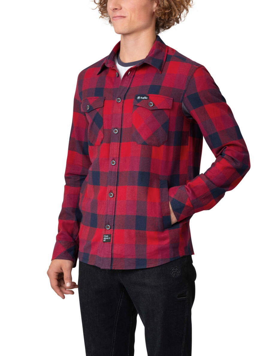 Camisa de escalada de franela de peso medio para hombre RAFIKI roja 7/7