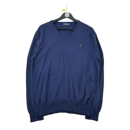 Seconde vie - Pull Homme V Neck Knit Marine - Bon état