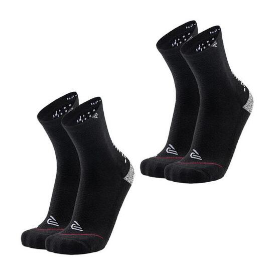 Chaussettes Grip NOIR - Sans coutures - Coton biologique - 2-pack