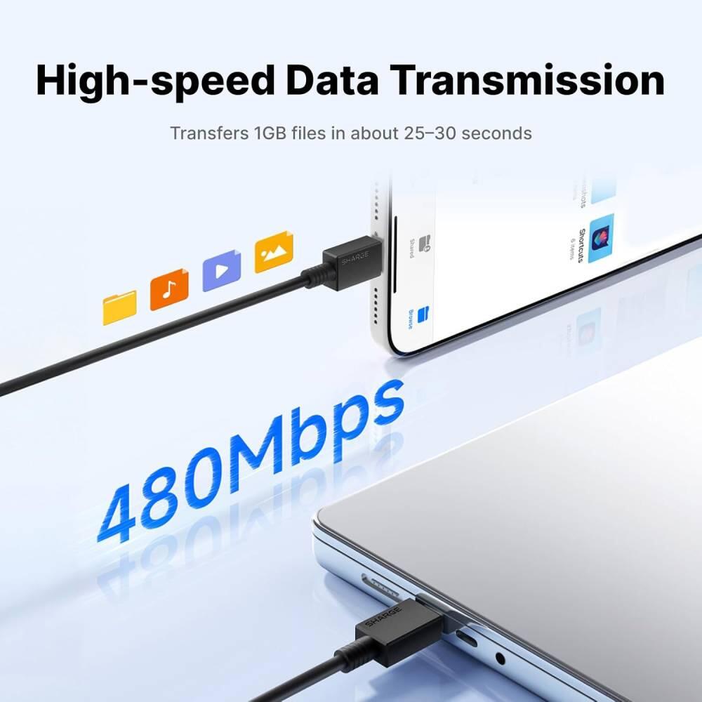 60 W USB C Ladekabel 0,6 m 4/4