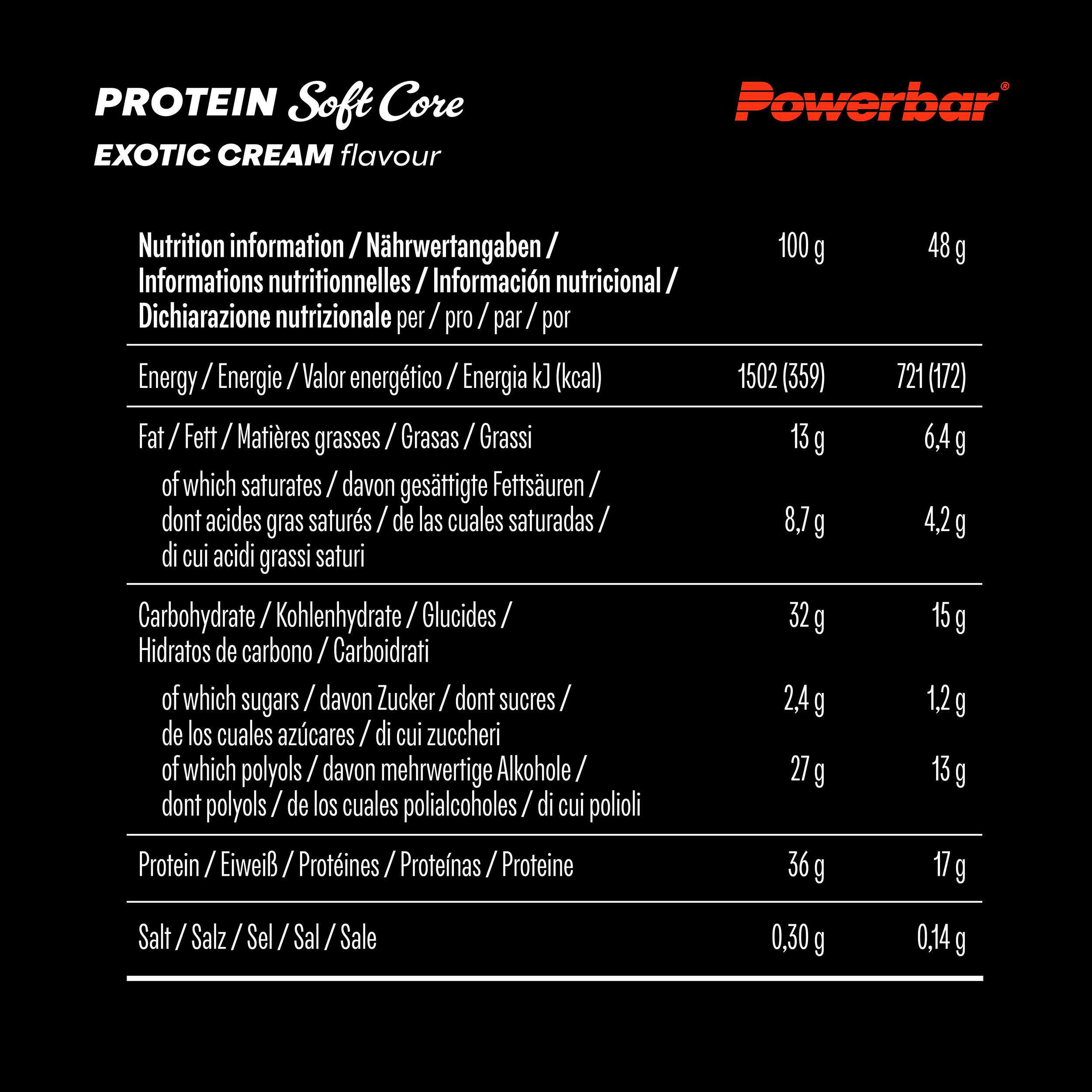 Soft Core Exotic Cream 12x48g High Protein Low Sugar Riegel 3/5