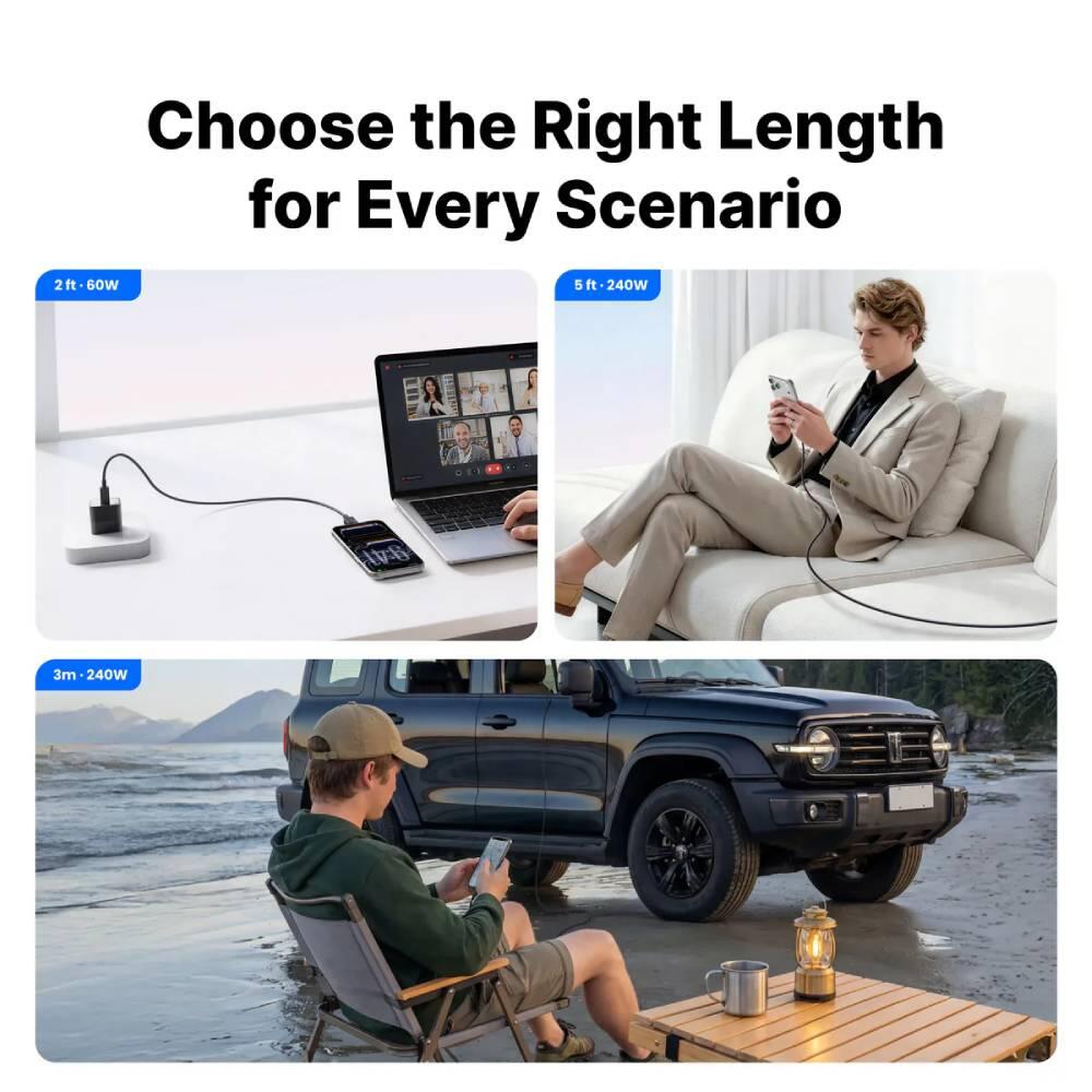 240W USB-C-Schnellladekabel 3 m geflochten 6/7