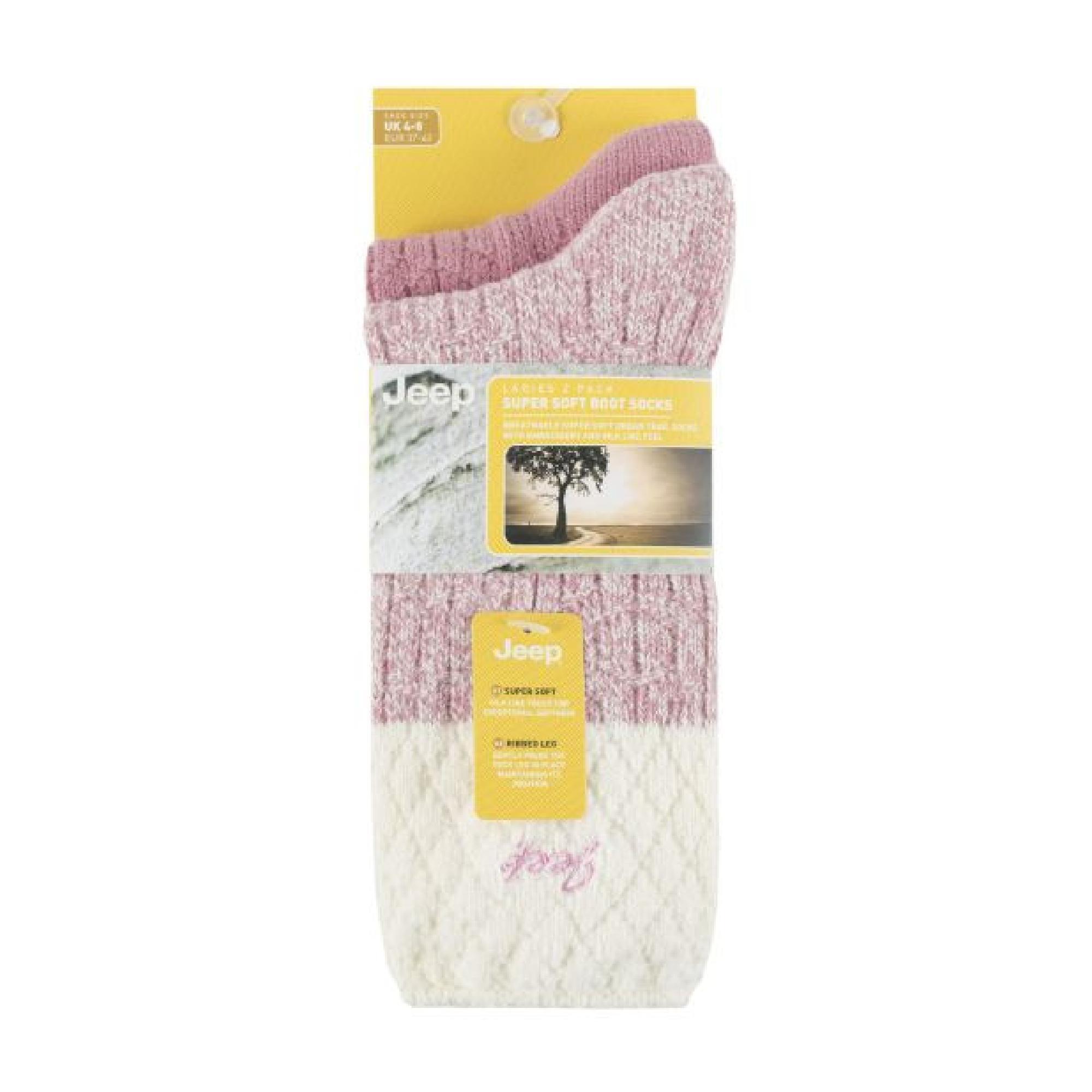 JEEP - 3 Paar Damen Zopfmuster Socken Stricken in Pastellfarben für Gummistiefel 2/6