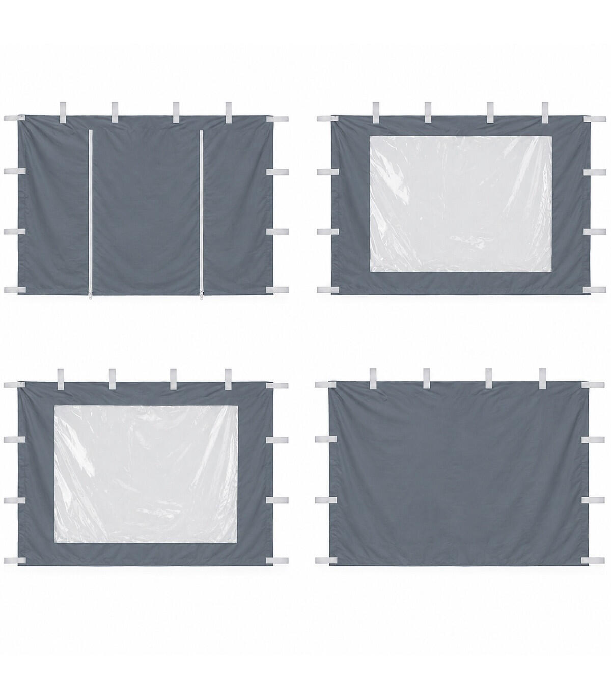 Tonnelle Pliante 3x3 m 4 Parois – Barnum Pop-up Imperméable Anti-UV, Gris 2/4