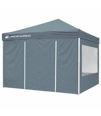 Gazebo Pieghevole 3x3 m 4 Pareti – Pop-up a Fisarmonica Impermeabile Blu
