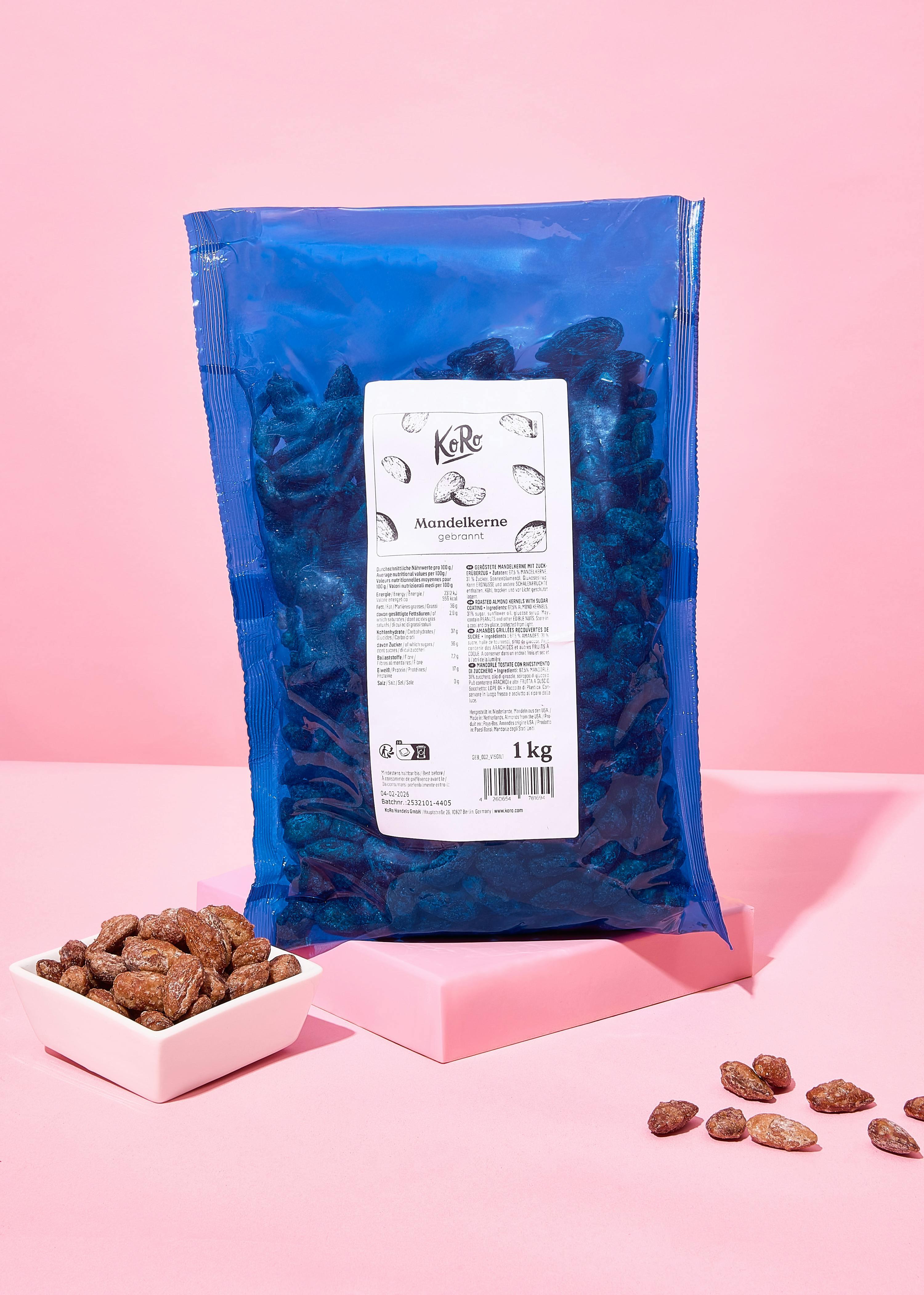 KoRo - Mandorle pralinate 1 kg - deliziose, confezione grande, snack dolce 2/6