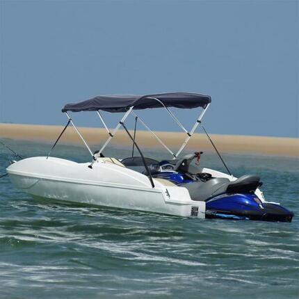 VidaXL toldo Bimini 3 arcos con paredes laterales 183x(170-182)x137 cm azul