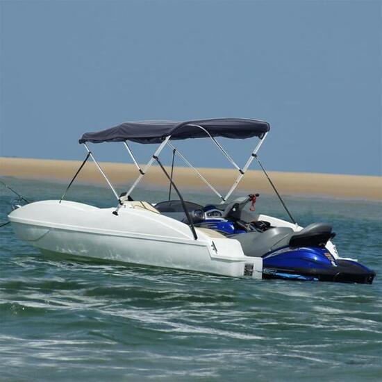 VidaXL toldo Bimini 3 arcos con paredes laterales 183x(170-182)x137 cm azul