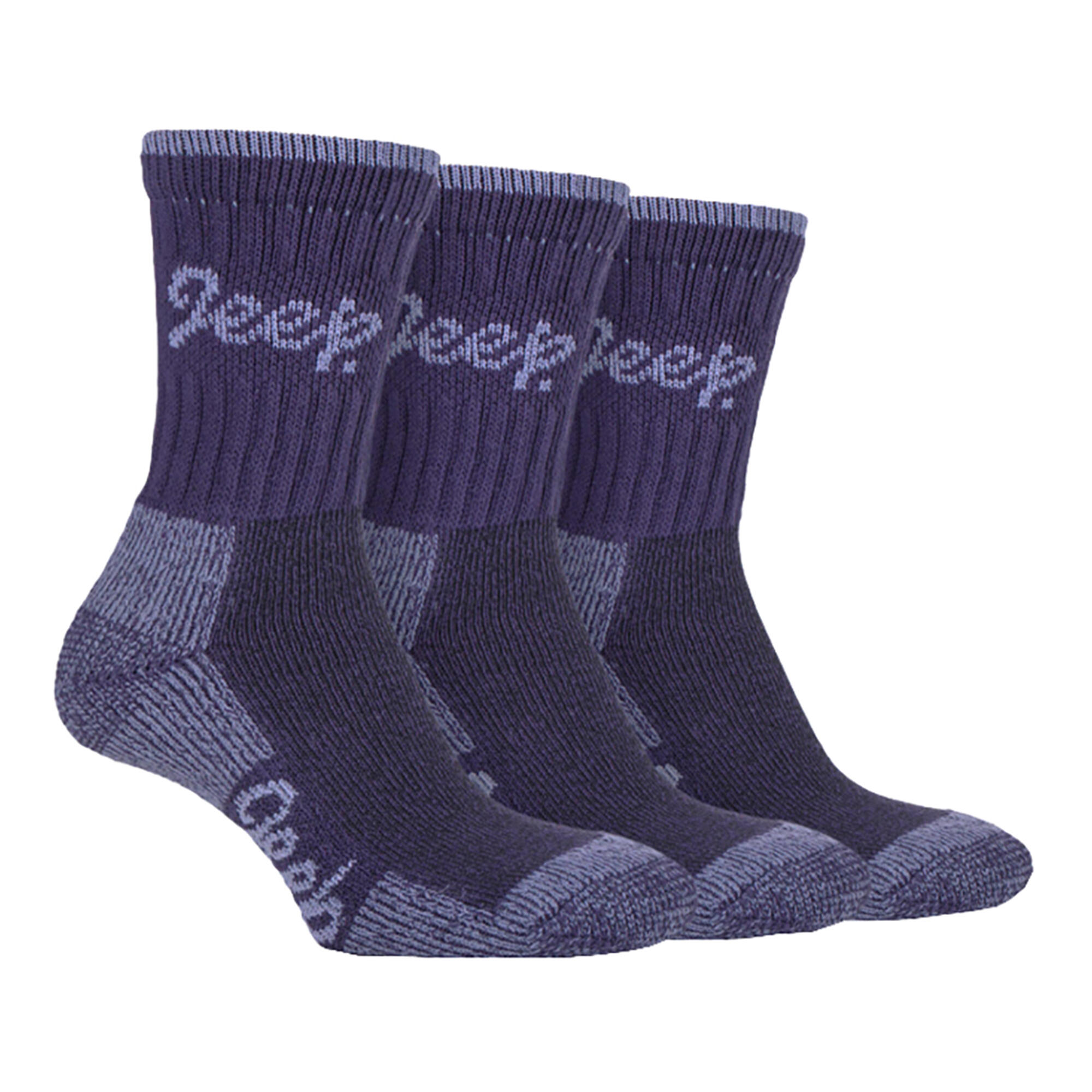 6er Pack Damen Wandersocken Atmungsaktiv | Jeep Terrain | Crew Socken Baumwolle 3/4