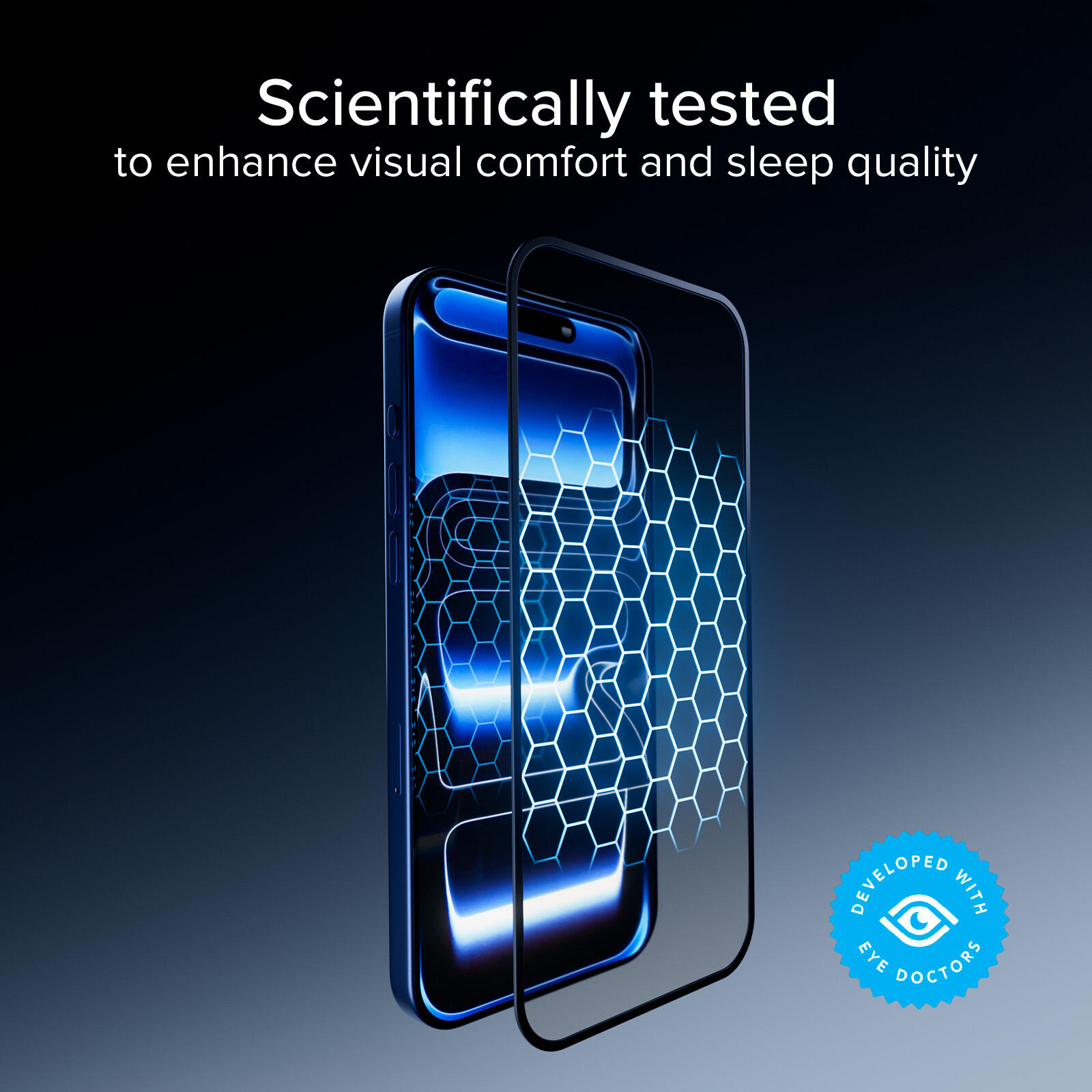 Vitre Full Cover anti‑lumière bleue pour iPhone 17 Pro Max 5/6