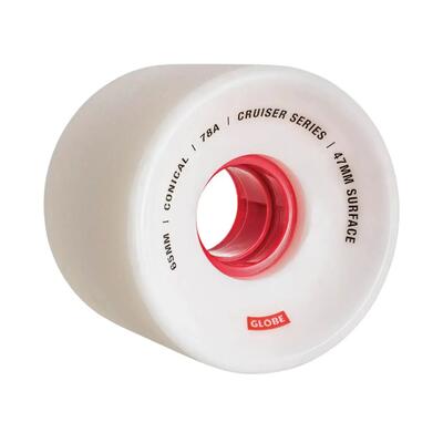 Globe conical cruiser wielen 65mm wit rood [x4]