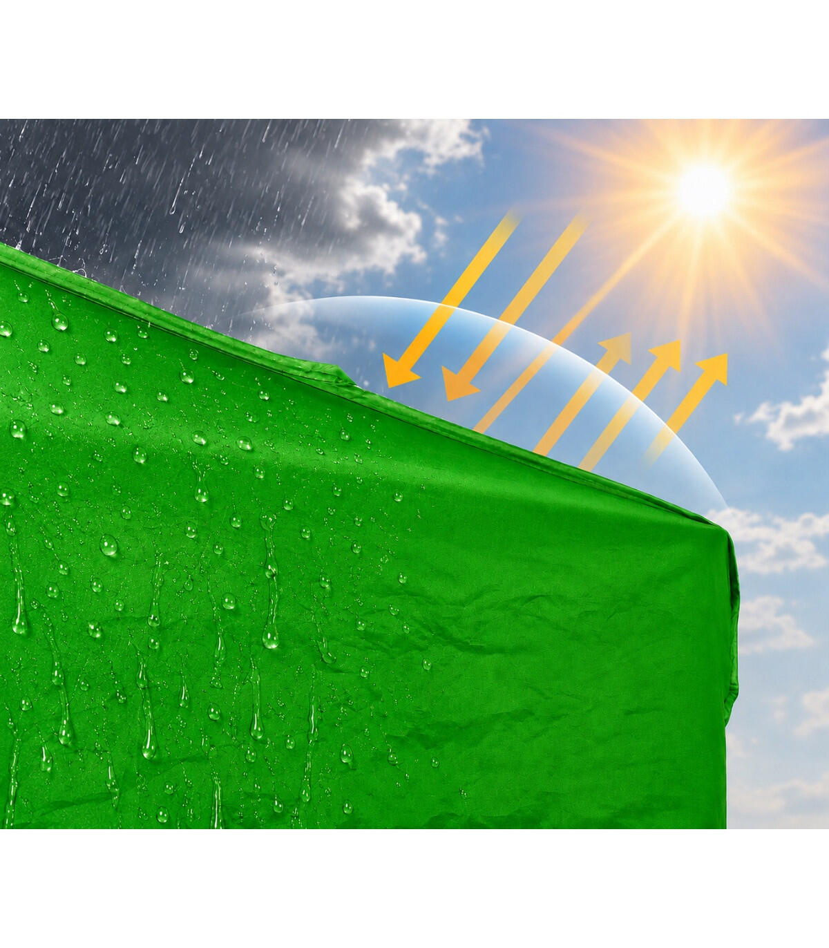 Tonnelle Pliante 3x3 m 4 Parois – Barnum Pop-up Imperméable Anti-UV, Vert 4/4