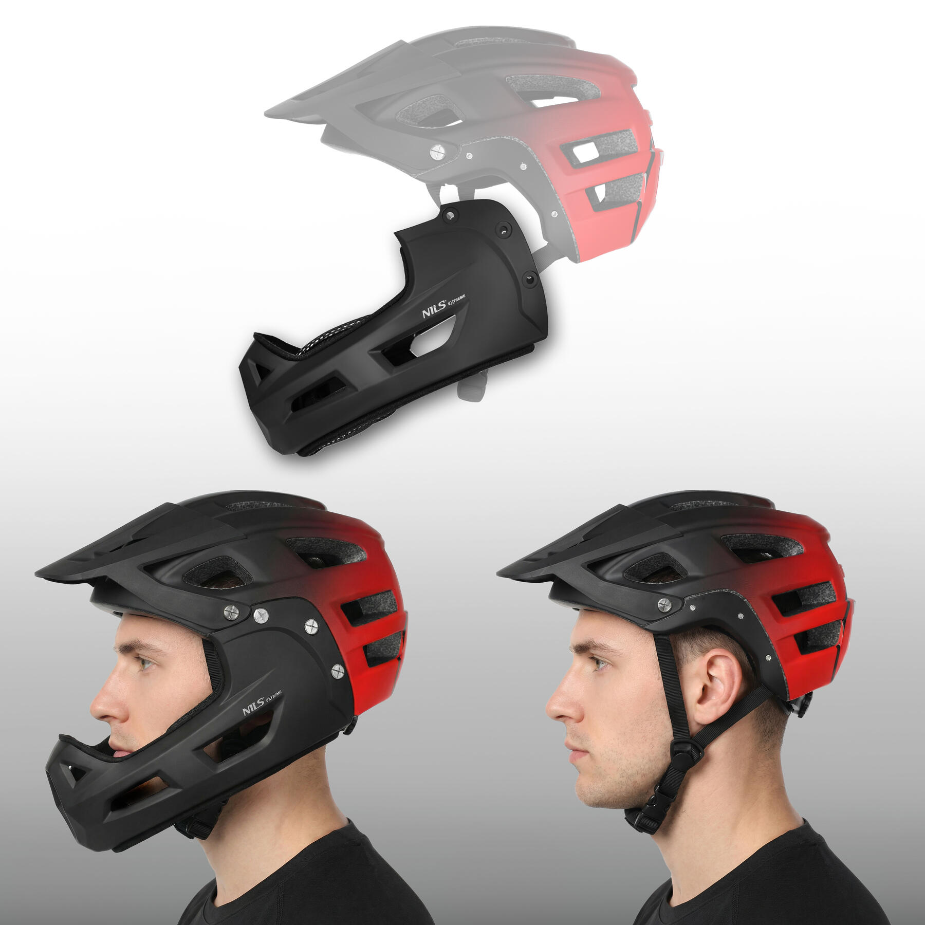 Kask rowerowy Full Face MTB Nils Extreme MTW101 regulowany 4/7