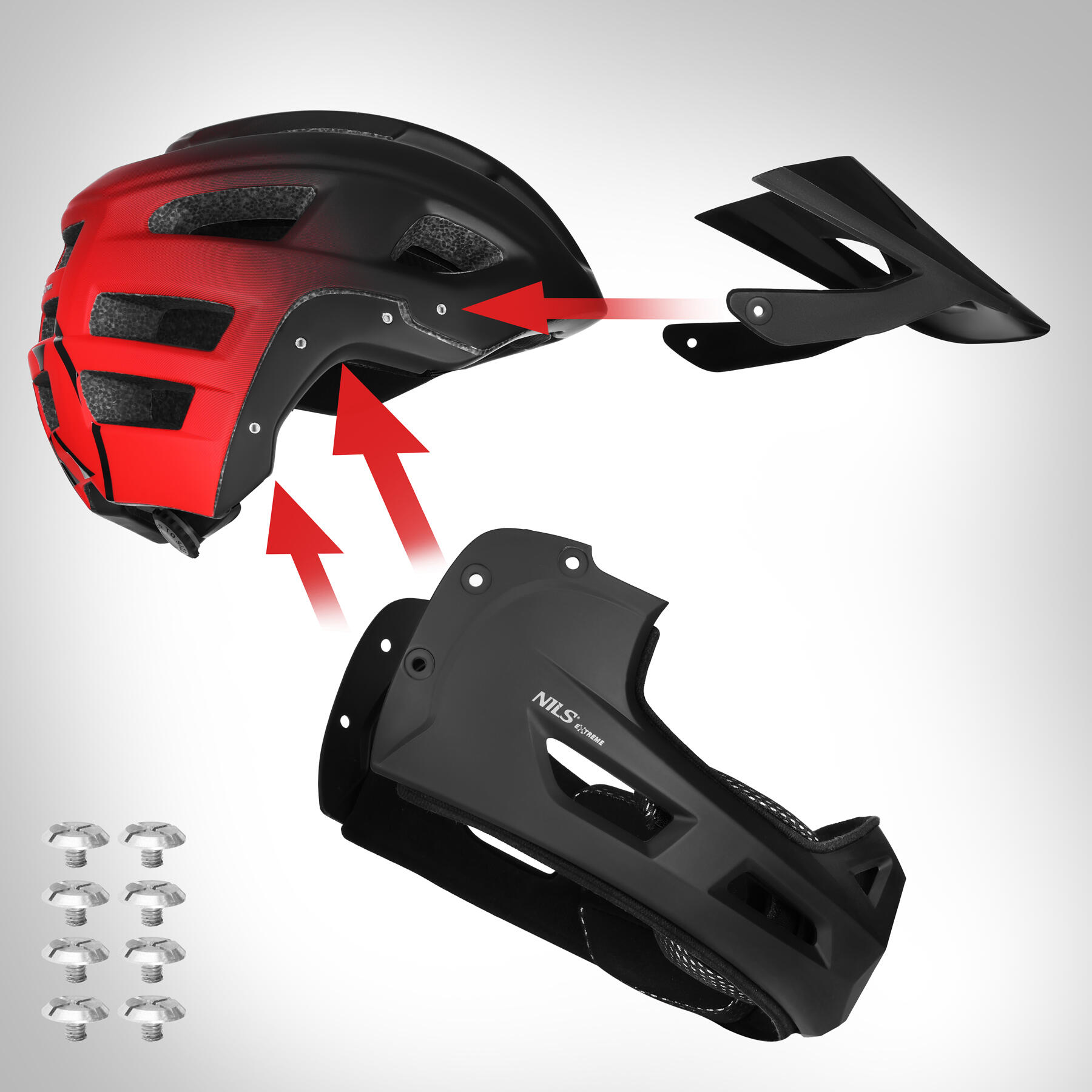Kask rowerowy Full Face MTB Nils Extreme MTW101 regulowany 6/7