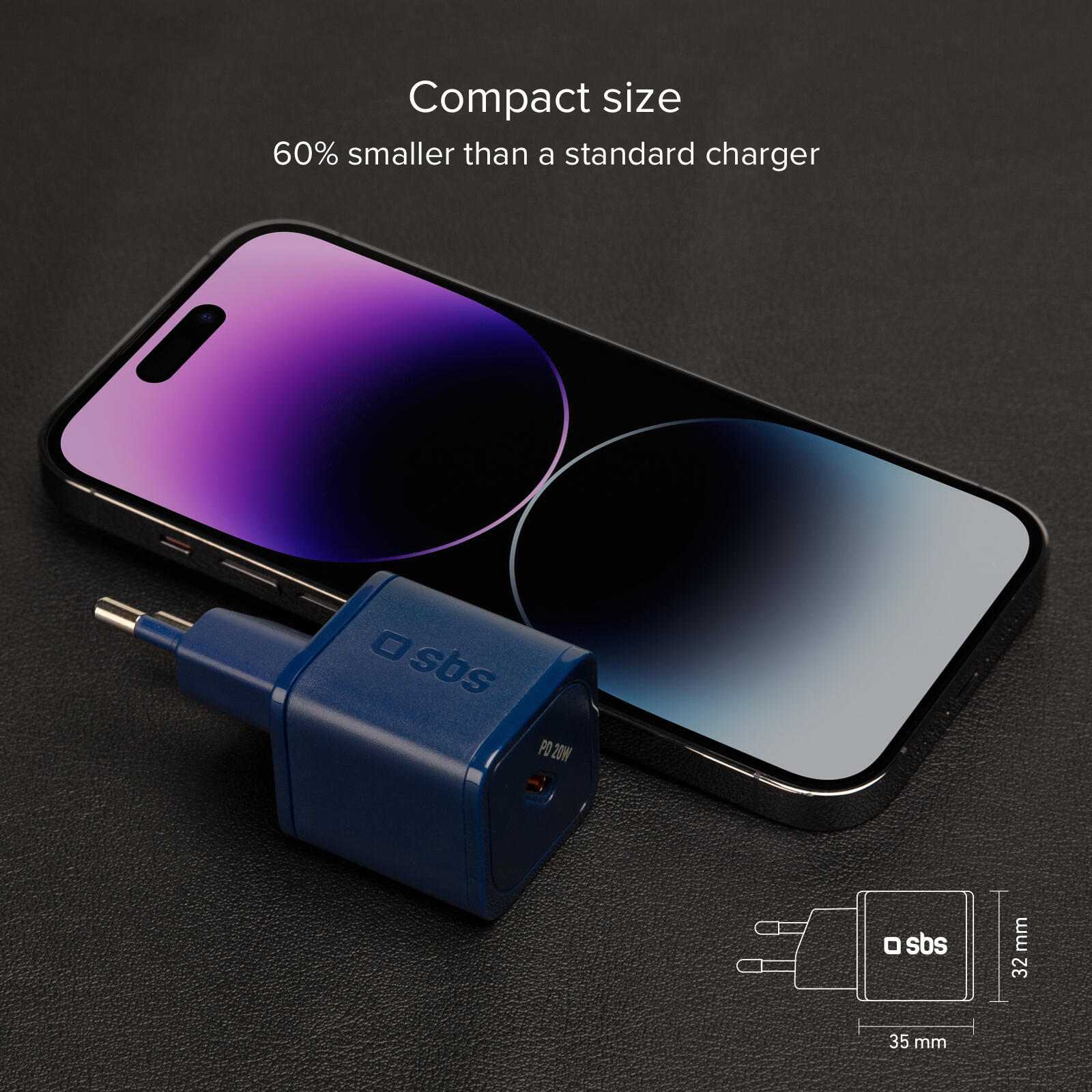 Caricatore GaN 20W USB‑C 4/7