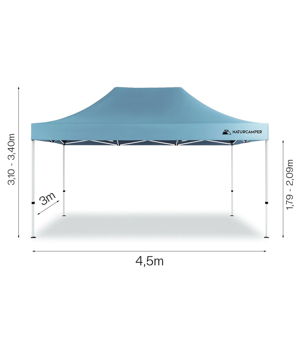 Tenda Dobrável 3x4,5m Impermeável Gazebo Jardim Eventos e Feiras Cinza 2/6
