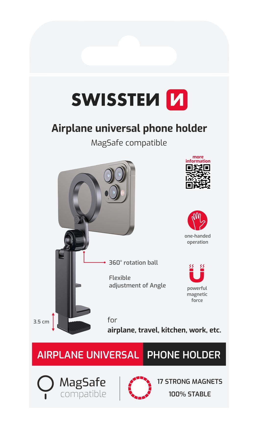 Stand SWISSTEN Phone Holder MagSafe para prateleira e mesa 7/7