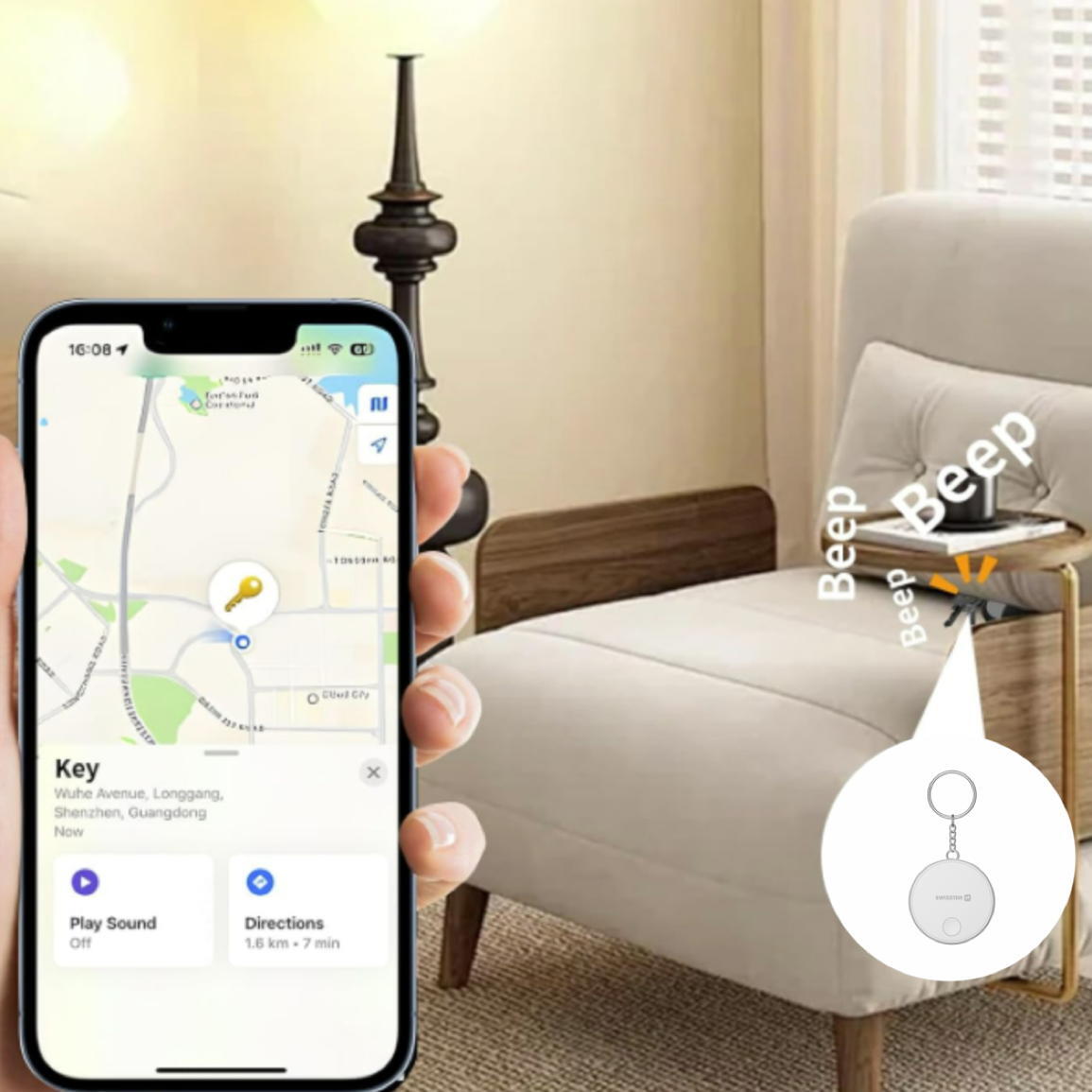 Localizador SWISSTEN FindTag com Apple FindMy, branco 6/6