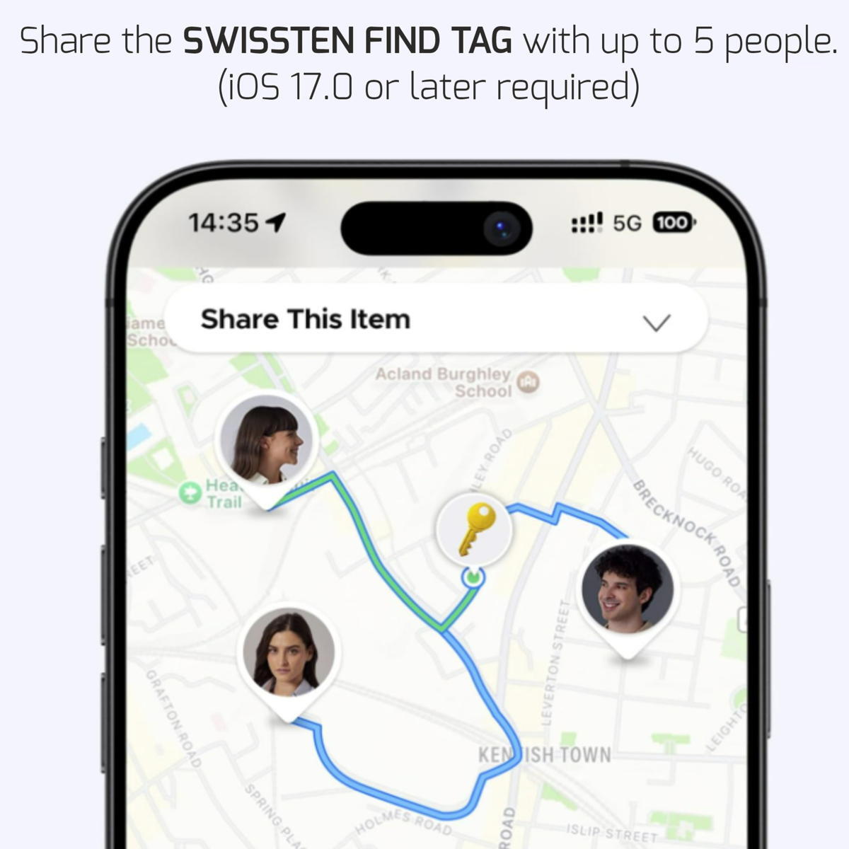 Localizador SWISSTEN FindTag com Apple FindMy, branco 5/6