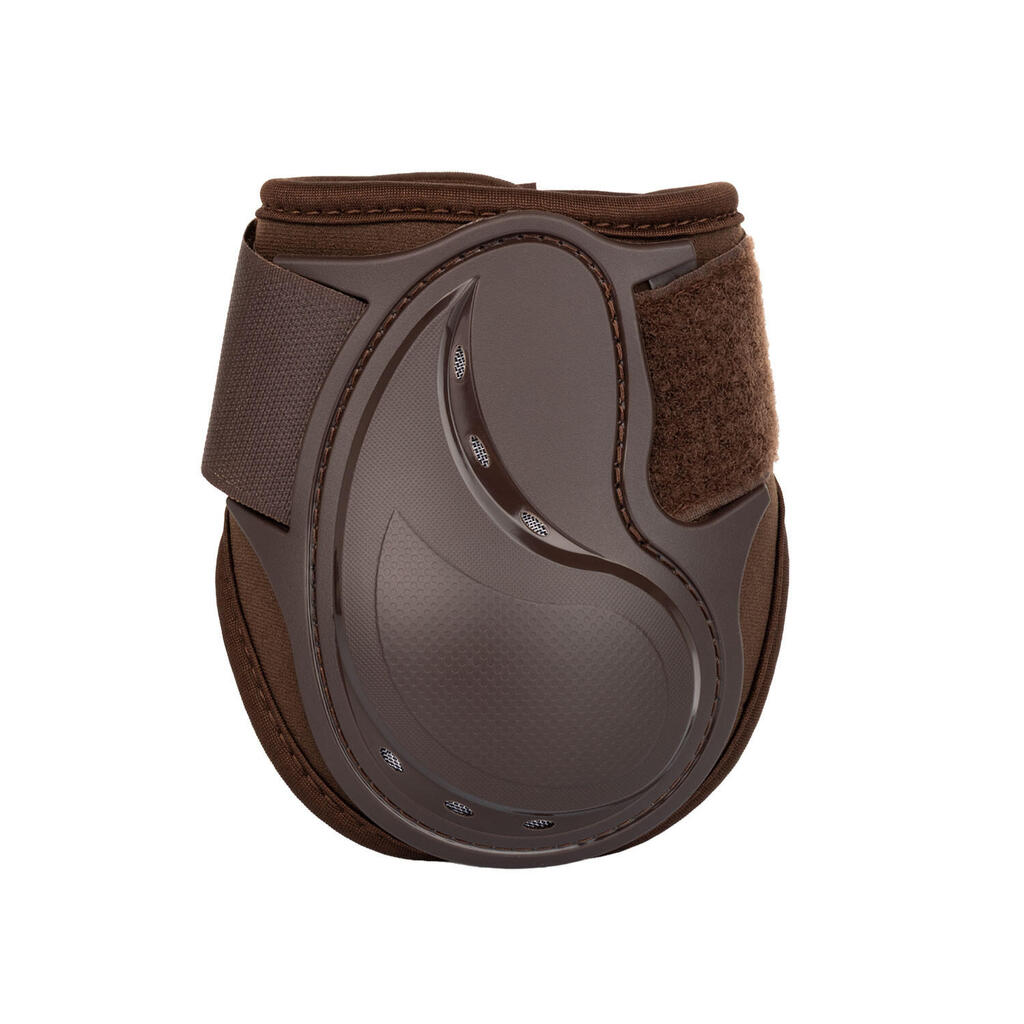 Perforated neoprene fetlock boots with plastic reinforcement airflow