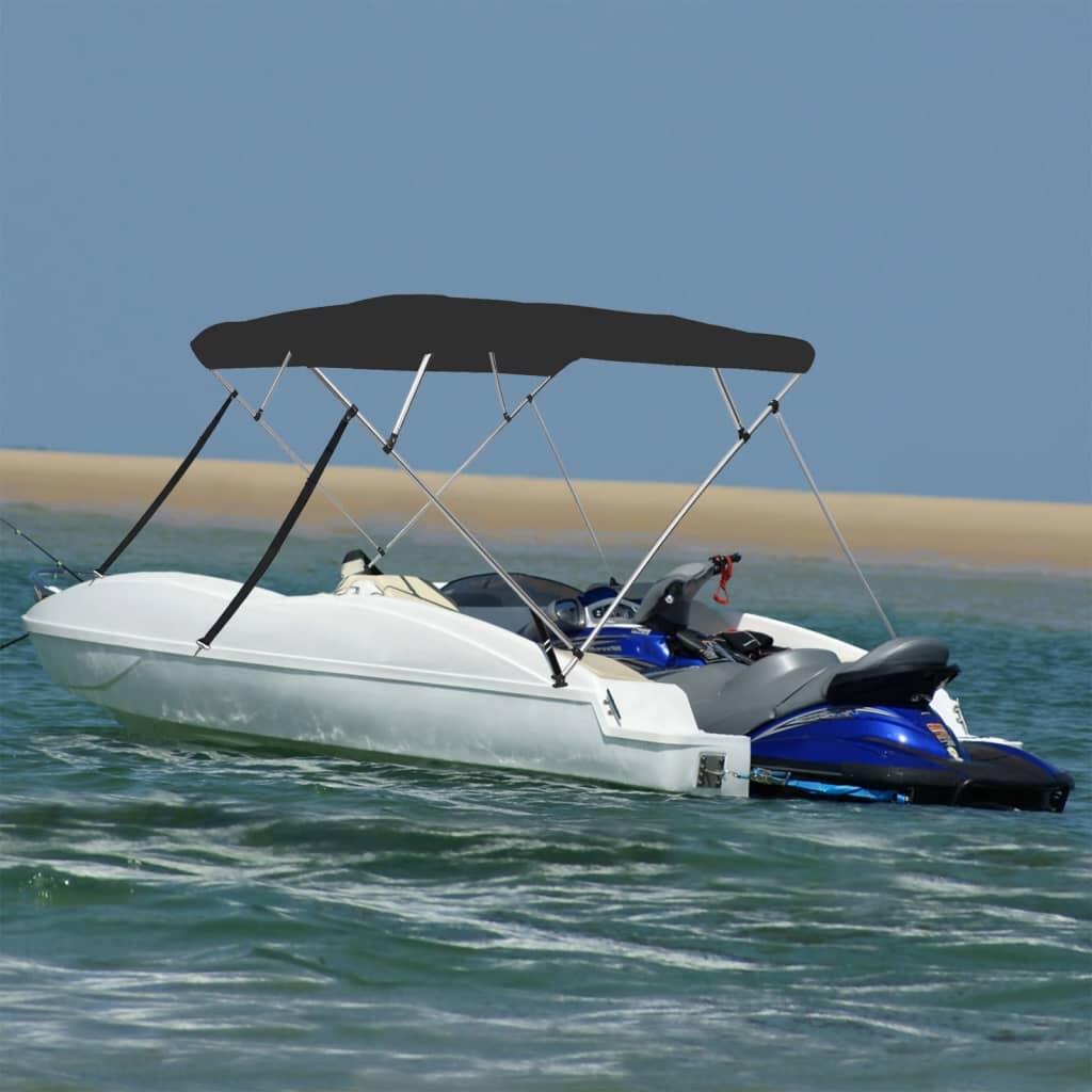 VidaXL Bimini 4 arches avec parois latérales 243x180x137 cm noir 1/1