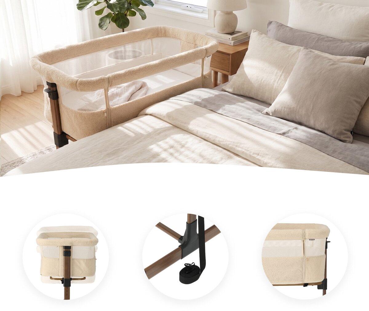 Snoozy Teddy Co Sleeper - Wieg voor Baby - Verstelbaar - 0-6 maanden - Nougat 3/7
