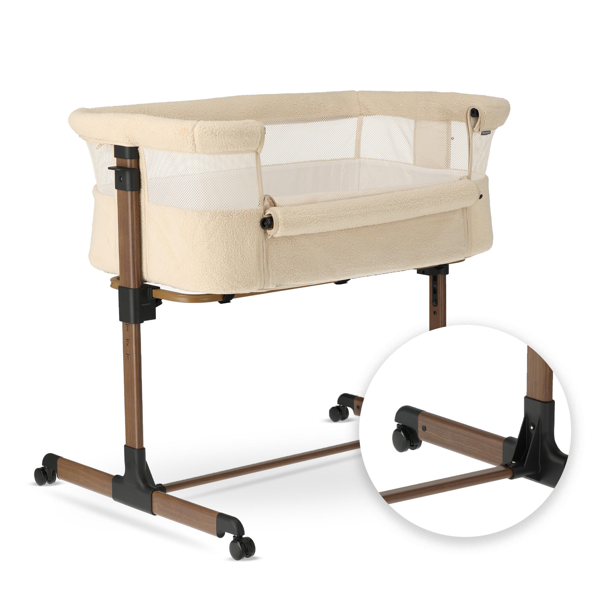 Snoozy Teddy Co Sleeper - Wieg voor Baby - Verstelbaar - 0-6 maanden - Nougat 6/7