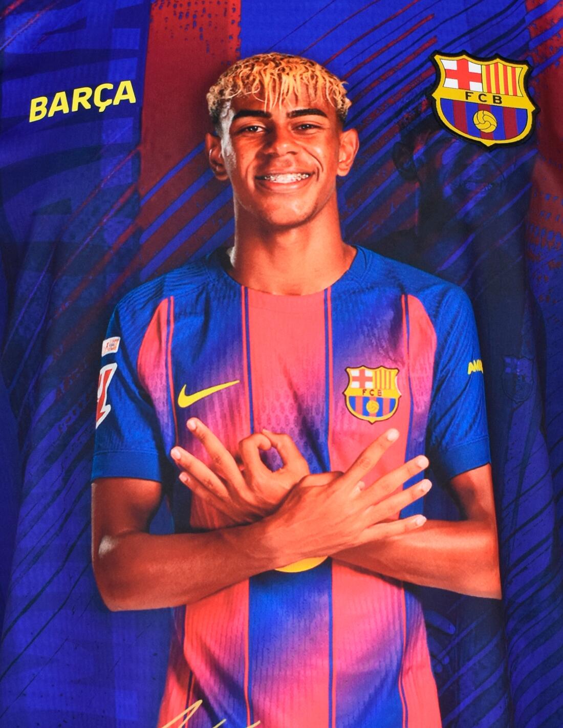 Camiseta Niño FC Barcelona Lamine Yamal 2026/27 Azulgrana 4/4