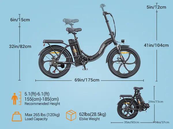 Bicicletta elettrica HillMiles MilePort 1 250W, ciclomotore ebike 20" 7/7
