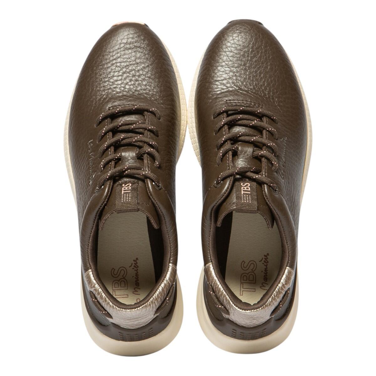 Chaussures - running - femme - cuir, lacets - jazzrun - marron 3/5