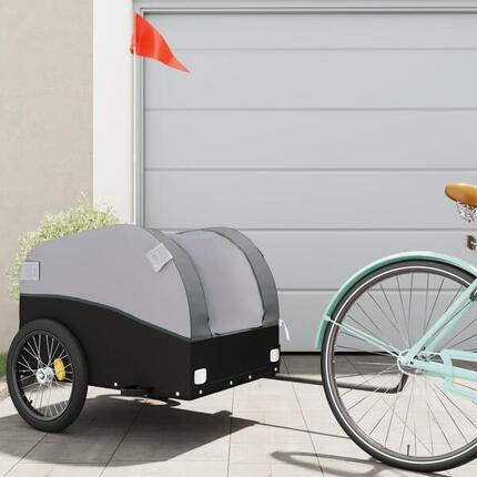 VidaXL przyczepka rowerowa 45 kg żelazo czarny i szary