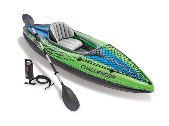 Kit kayak gonflable 1 place Challenger K1 avec rame et gonfleur