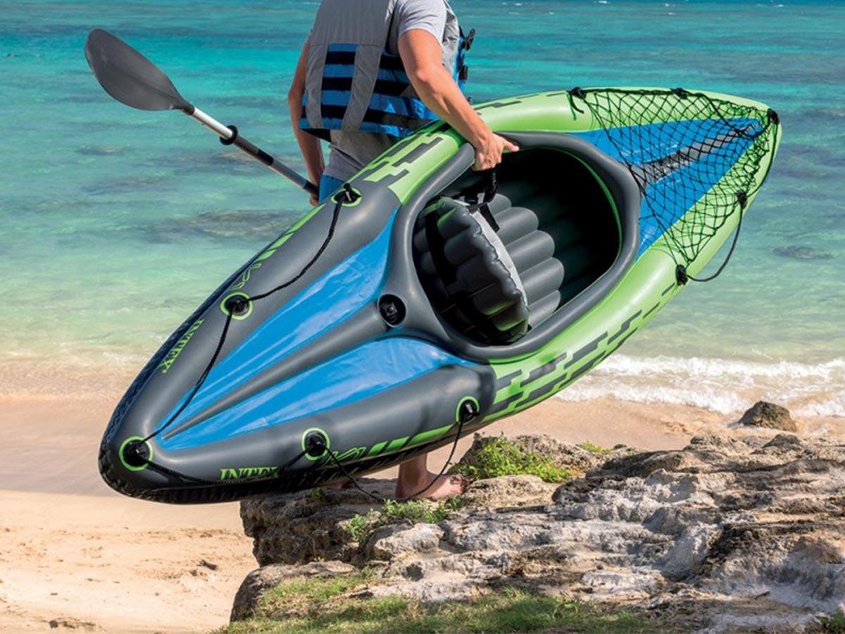 Kit kayak gonflable 1 place Challenger K1 avec rame et gonfleur 3/3