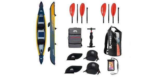 PACK COMPLET KAYAK GONFLABLE AQUA MARINA TOMAHAWK AIR-K 2 PLACES + ACCESSOIRES