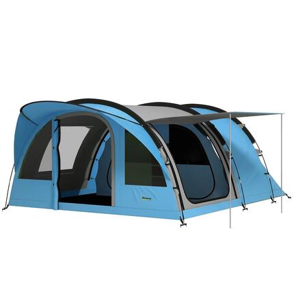Tente tunnel - Camping - Familiale, 2 chambres, auvent