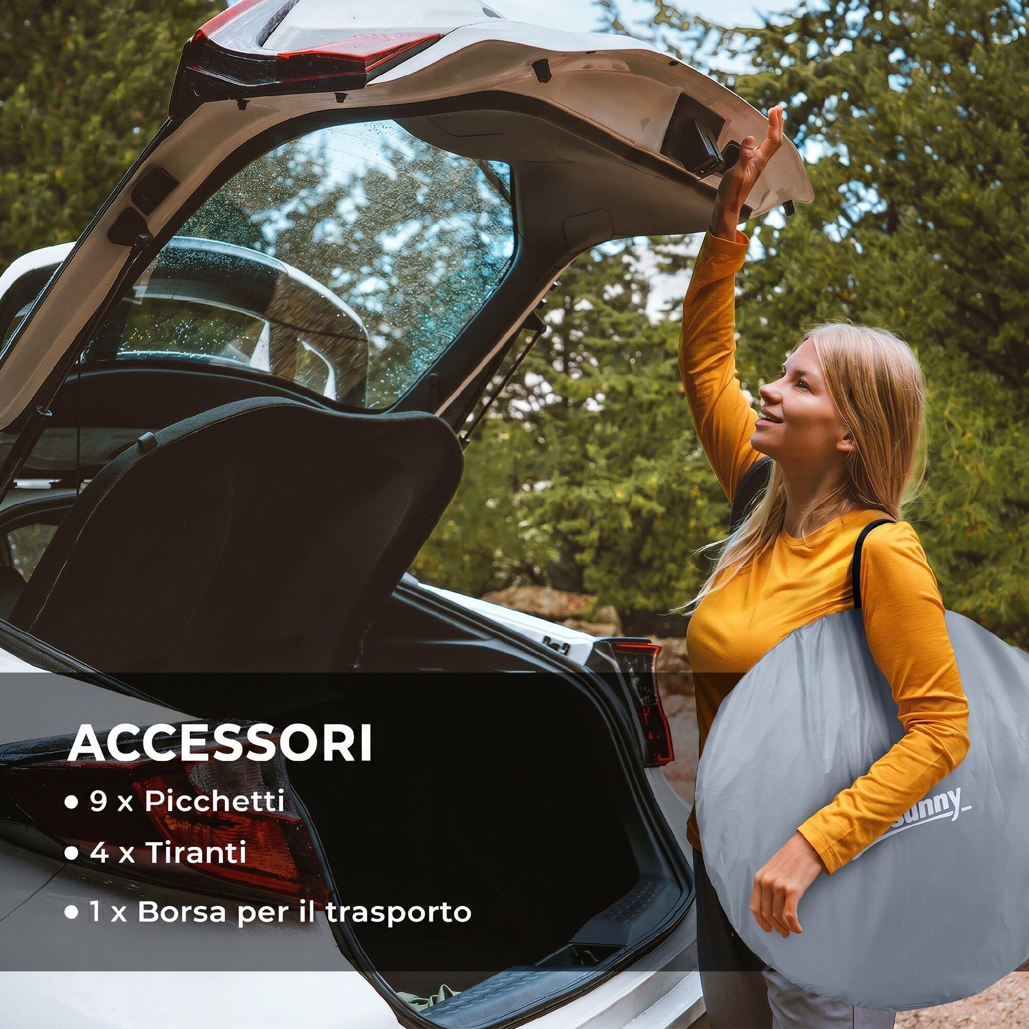 Outsunny Tenda da Campeggio Pop Up Singola Impermeabile, Grigio 7/7