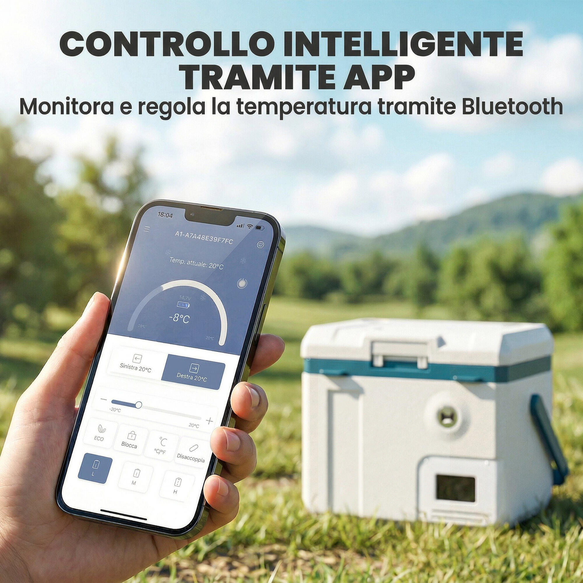 Outsunny Frigorifero Portatile per Auto con Controllo App, 19L, Nero 6/7