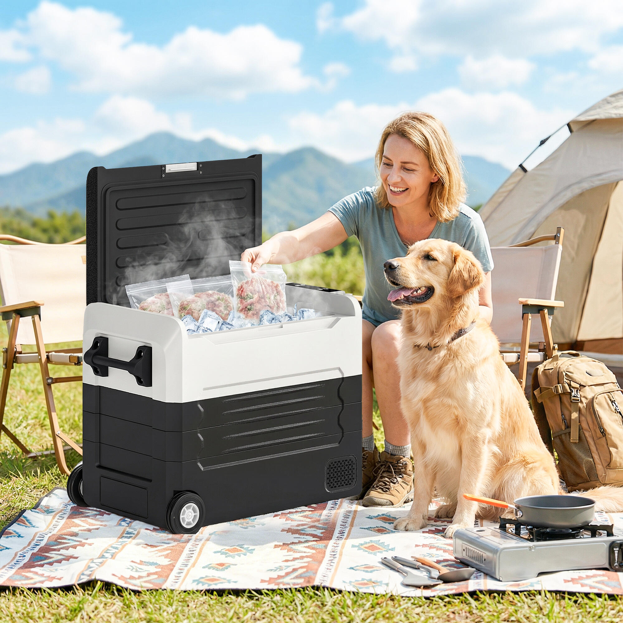 Outsunny Frigorifero Portatile per Auto con Controllo App, 50L, Nero 2/7